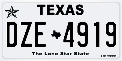 TX license plate DZE4919