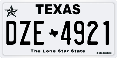 TX license plate DZE4921