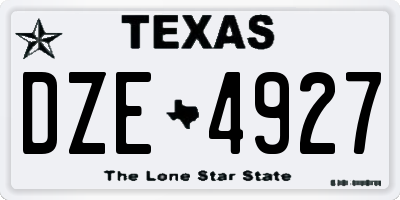 TX license plate DZE4927