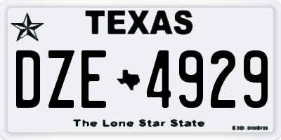 TX license plate DZE4929