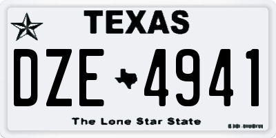 TX license plate DZE4941