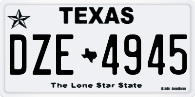 TX license plate DZE4945