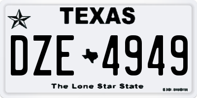 TX license plate DZE4949
