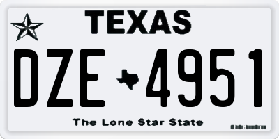 TX license plate DZE4951