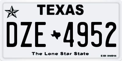 TX license plate DZE4952