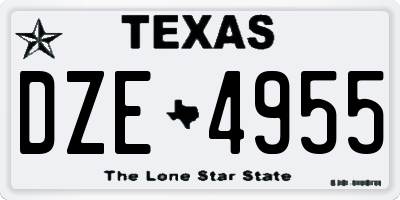TX license plate DZE4955