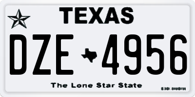 TX license plate DZE4956