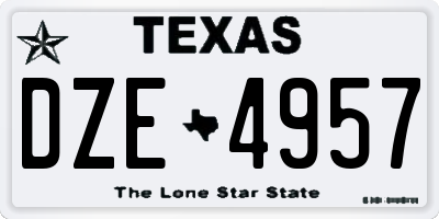 TX license plate DZE4957