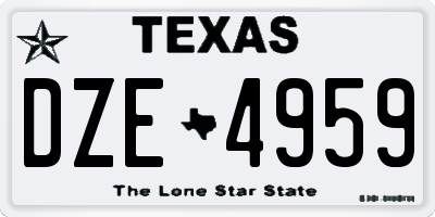TX license plate DZE4959