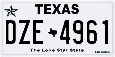 TX license plate DZE4961