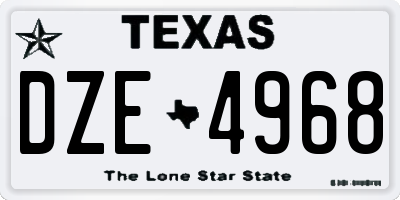 TX license plate DZE4968