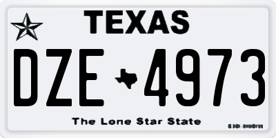TX license plate DZE4973