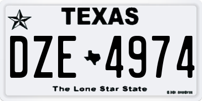 TX license plate DZE4974