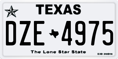 TX license plate DZE4975