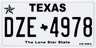 TX license plate DZE4978