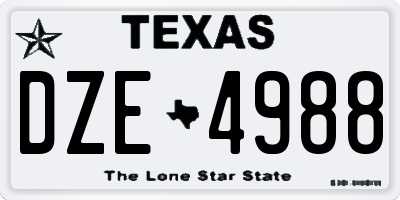 TX license plate DZE4988