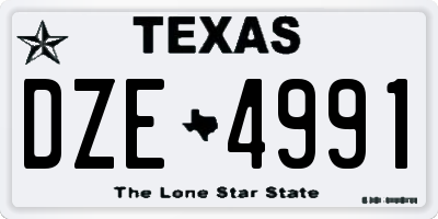 TX license plate DZE4991