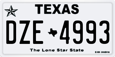 TX license plate DZE4993