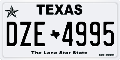 TX license plate DZE4995