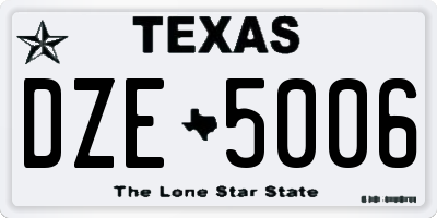 TX license plate DZE5006