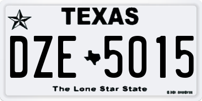 TX license plate DZE5015