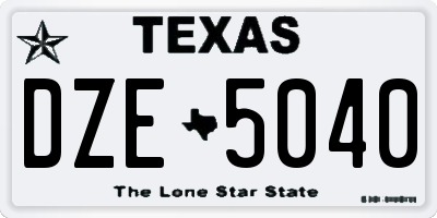 TX license plate DZE5040