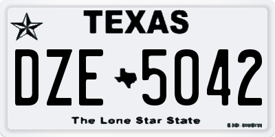 TX license plate DZE5042
