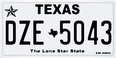 TX license plate DZE5043