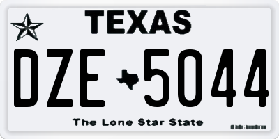 TX license plate DZE5044
