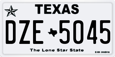 TX license plate DZE5045