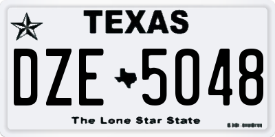 TX license plate DZE5048