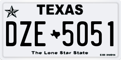 TX license plate DZE5051