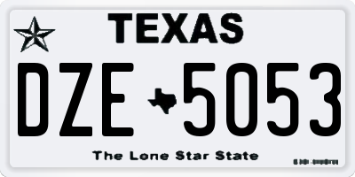 TX license plate DZE5053