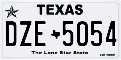 TX license plate DZE5054