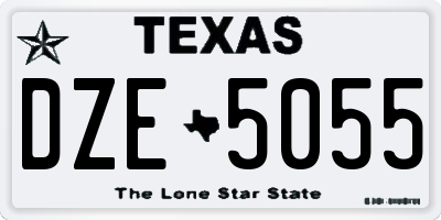 TX license plate DZE5055