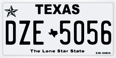 TX license plate DZE5056
