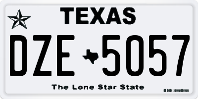 TX license plate DZE5057