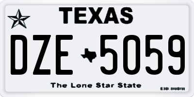 TX license plate DZE5059