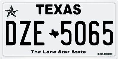 TX license plate DZE5065