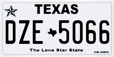 TX license plate DZE5066