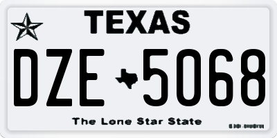 TX license plate DZE5068