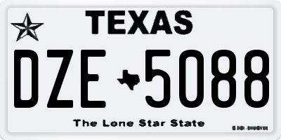 TX license plate DZE5088