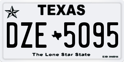 TX license plate DZE5095