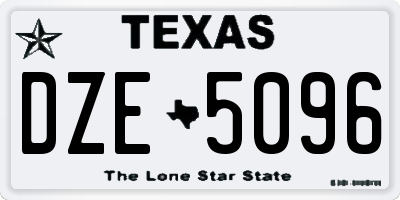 TX license plate DZE5096