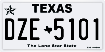 TX license plate DZE5101