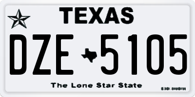 TX license plate DZE5105