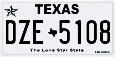 TX license plate DZE5108