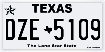 TX license plate DZE5109
