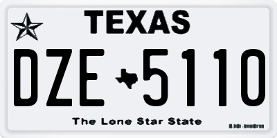 TX license plate DZE5110