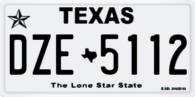 TX license plate DZE5112